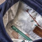 Miodowo-granatowa listonoszka z klapą - 