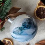 Ręcznie malowana bombka "zimowe Tatry" (4), 10 cm - Druga strona