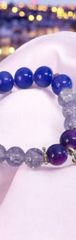 Bransoletka na gumce, fiolet