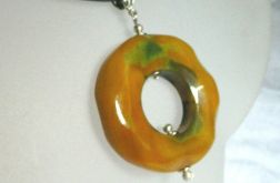 Duży miodowy fasetowany agat, efektowny wisior