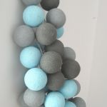 Cotton balls lights - girlandy "Turkus" - 