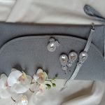 Biżuteria wizytowa soutache kopertówka siwa - szare dodatki