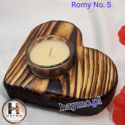 Świecznik serce opalany naturalny Romy No. 5