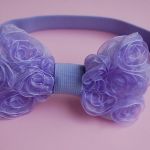 Retro opaska niemowlęca - Retro kokarda w fiolecie - 