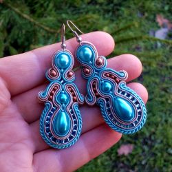 Kolczyki Perłowe Turkusowe