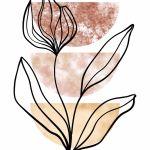 Zestaw Akwarelowa geometria - 70x100 cm - Akwarela z kwiatem