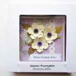 Kartka ŚLUBNA z kremowymi kwiatami - Kartka na ślub z kremowymi kwiatkami