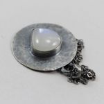 Kamień księżycowy i srebro -  wisior 2 - kamień księżycowy, srebro, wisior, łańcuszek