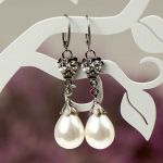 Kolczyki srebrne Emma z perłami Seashell - ręcznie robione kolczyki z perłami