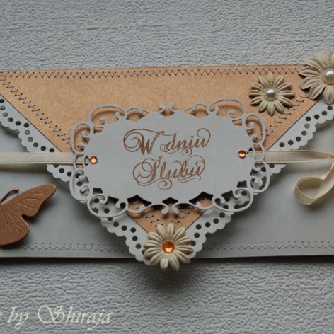 Kopertówka z okazji ślubu ' perłowa elegancja'' 