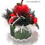 Stroik dekoracja Boże Narodzenie Jabłuszko - Ozdoba świątecznego stołu