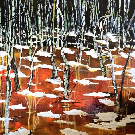 Nadleśnictwo Stuposiany,  obraz akrylowy na płótnie 40x40x2 cm.