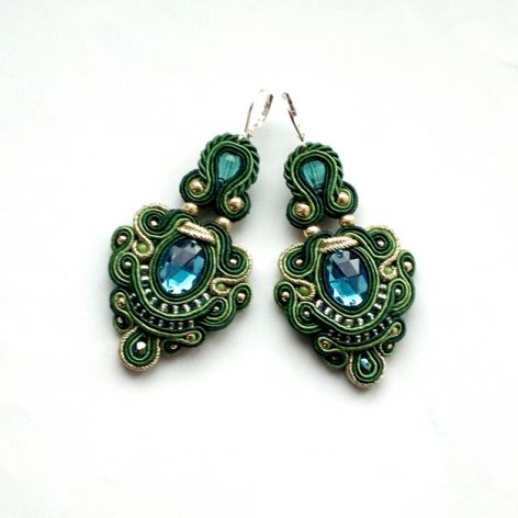 Kolczyki Zielone, Złote