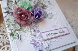 Kartka ślubna w fioletach