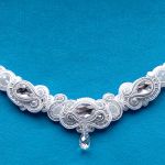 Naszyjnik-kolia Biało-Srebrzysty - 