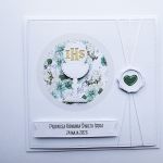 Kartka komunijna minimalistyczna handmade - Ręcznie robiona kartka komunijna