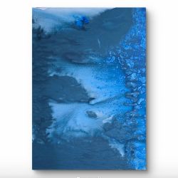Abstrakcja underwater na plotnie 75x55x1 cm