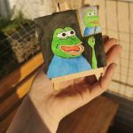 "Pepe Autoportret" obraz akwarelowy - w świetle na dłoni