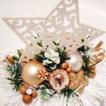 Stroik dekoracja Boże Narodzenie Gwiazda w złocie - Stroik na święta