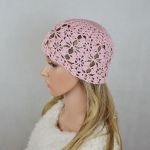 Czapka pink - czapka ręcznie robiona