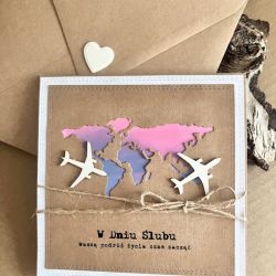 135,kartka na ślub w szczęśliwą podróż do koperty
