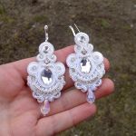 Kolczyki Łamana biel & Kryształy - 