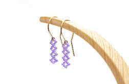 KOLCZYKI GEOMETRA BLOSSOM RĘCZNIE SZYTE, SREBRO POZŁACANE 24K ZŁOTEM.