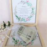 Kartka na pieniądze- Ślub - drewniana kartka ślubna