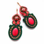 Red Cloisonne kolczyki sutasz - 