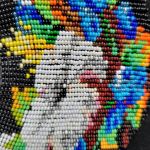 Komplet z frędzliami "Bawełna i Borówki" naszyjnik-czoker i bransoletka - Komplet z frędzliami "Bawełna i Borówki" naszyjnik-czoker i bransoletka