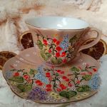 Wiosenny komplet ręcznie malowany kwiaty łąka - ręcznie malowane