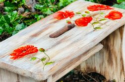 Sielski zydelek, podnóżek, z kwiatami, oryginalny prezent