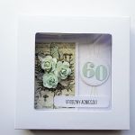 Kartka urodzinowa z różami i motylem retro - Urodzinowa kartka z imieniem i liczbą handmade