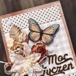 Moc życzeń - brzoskwiniowy bukiet z motylem  - Motyl - detal I