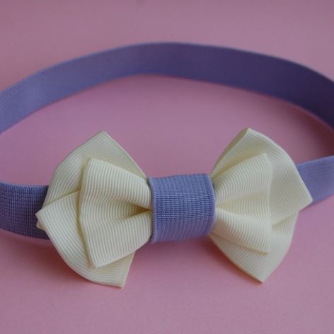 Opaska niemowlęca "Złamana biel & fiolet"