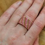 Pierścionek koralikowy pastelowy - pierścionek na prezent