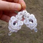 Kolczyki Łamana biel & Kryształy - 