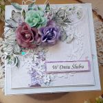 Kartka ślubna w fioletach - Centralnie