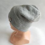 Cienka czapka z wełny merino, szara. - szara czapka