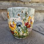 Porcelanowy kubek ręcznie malowany-Polne kwiaty  - 