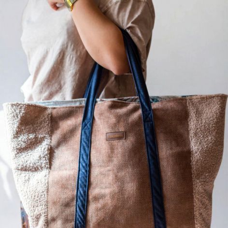 Pudroworóżowa duża torba typu shopper