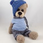 JANEK - szydełkowy miś, personalizowany prezent - 