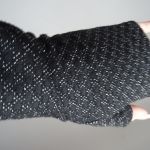 Rękawiczki czarne brokatowe - 