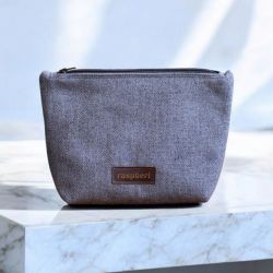 Szara gładka kosmetyczka MAXI