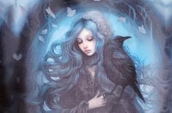 Torba z tk. wodoodpornej: dziewczyna z krukiem