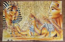 Papirus, Tutanchamon i Nefertiti, 65x90 cm, Oryginalny 100%, obraz, Egipt, papier papirusowy 18