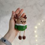 Brelok renifer, Brelok jelonek, Brelok na prezent, Zawieszka do torebki - Zapięcie - metalowy karabinek.