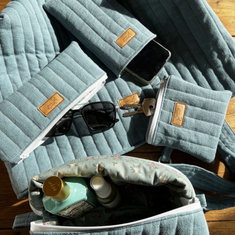 Zestaw prezentowy z lnu - niebieski