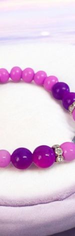 Bransoletka na gumce fuksja wąsy