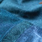 Duża granatowa torba z kominem patchwork - 